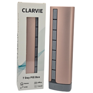 clarvie 7 day pill organizer – premium weekly pill box (pink)