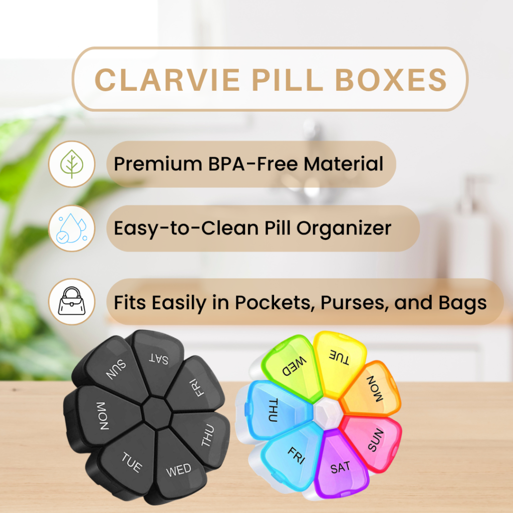 large flower petals round pill box 