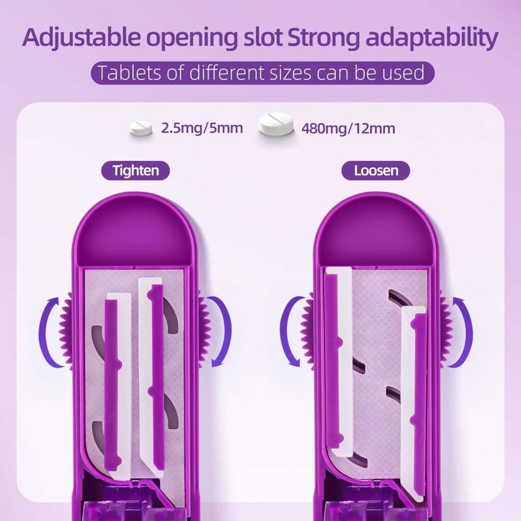 adjustable pill cutter opening for different tablet sizes