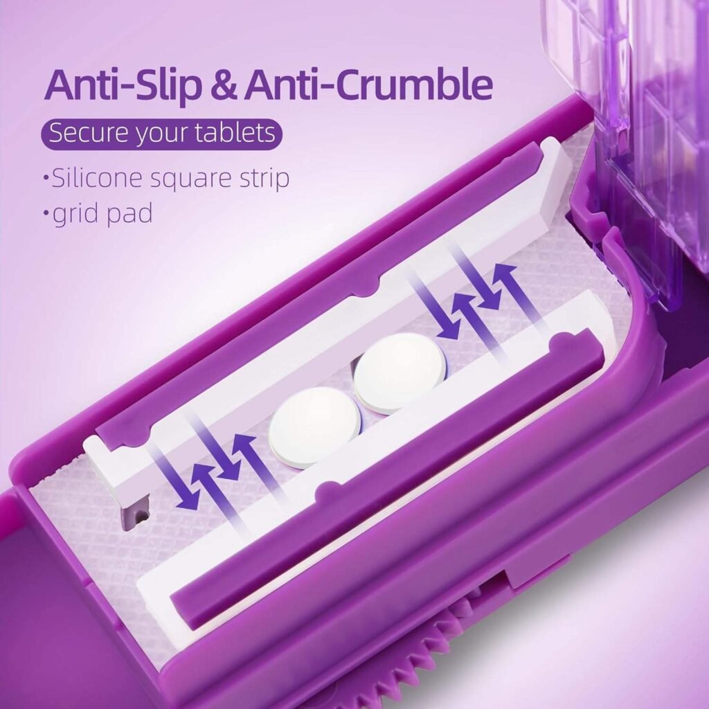 pill cutter with silicone holding strips and anti-slip grid pad
